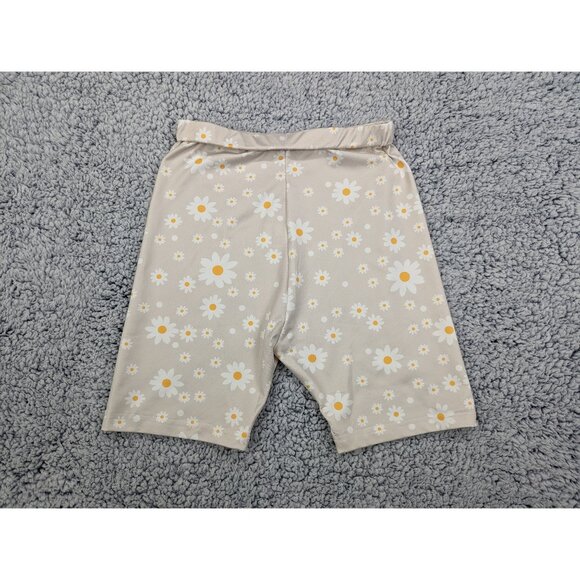 Princess Polly Shorts Size 2 Biker Pull On Stretch Floral Daisy Boho Cream - Picture 2 of 11